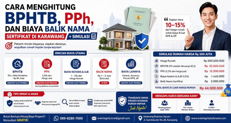 Cara Menghitung BPHTB, PPh, dan Biaya Balik Nama Sertifikat di Karawang + Simulasi