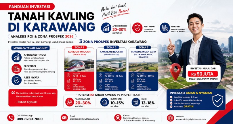 Panduan Investasi Tanah Kavling di Karawang: Analisis ROI & Zona Prospek 2026